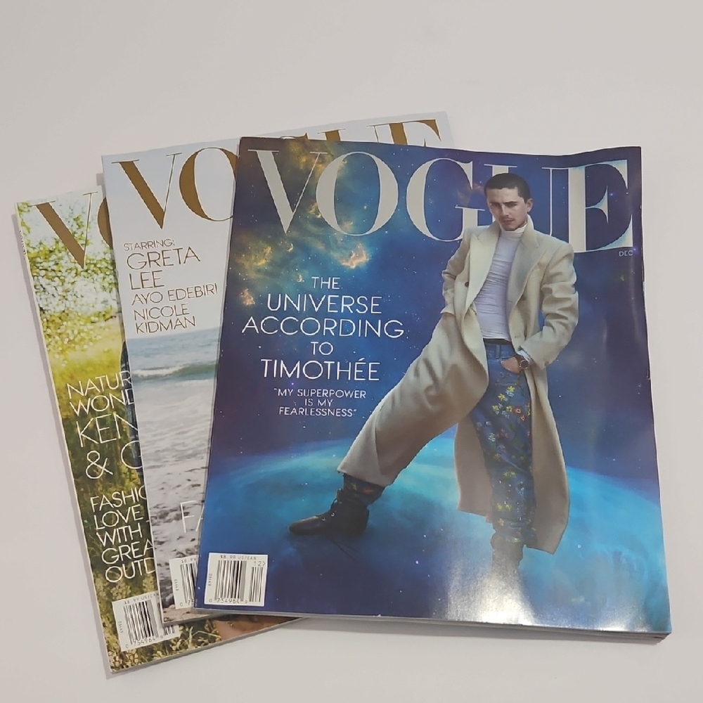 Vogue Luxury High Fashion Perfume/Cologne Samples Beauty Magazine 3 Bundle Set